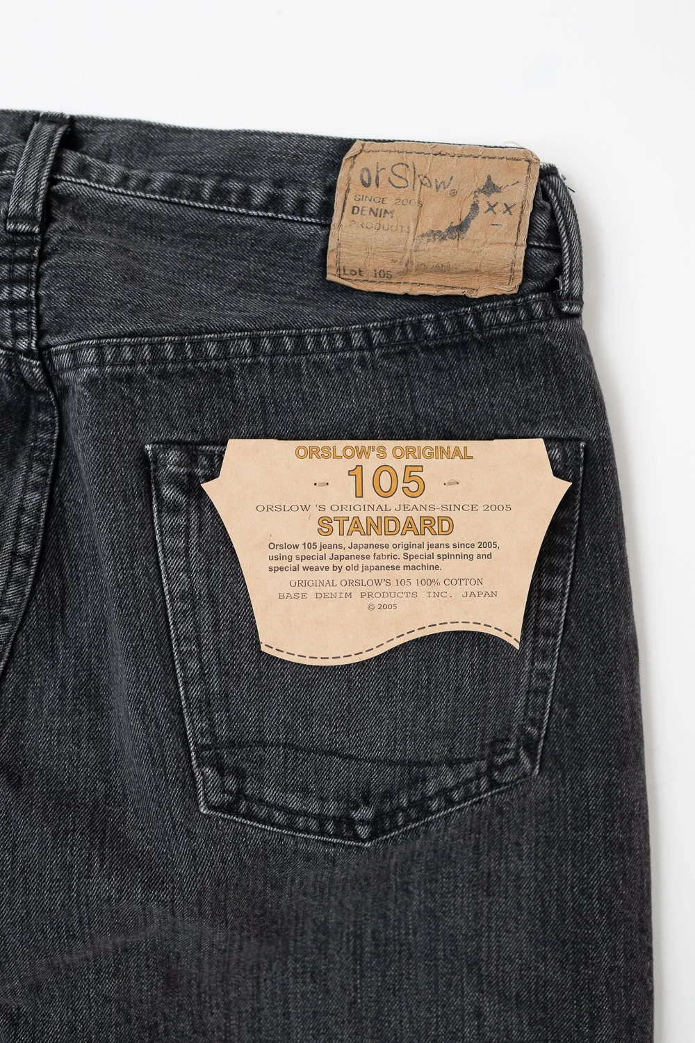 01-1050W-D61S - 105 - Standard Fit Selvedge Denim - Black Stone