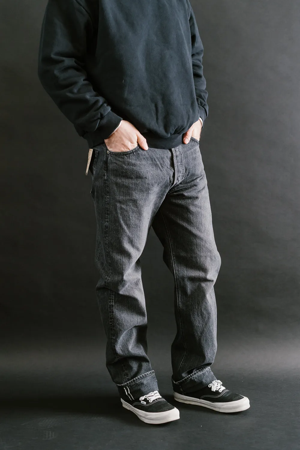 01-1050W-D61S - 105 - Standard Fit Selvedge Denim - Black Stone