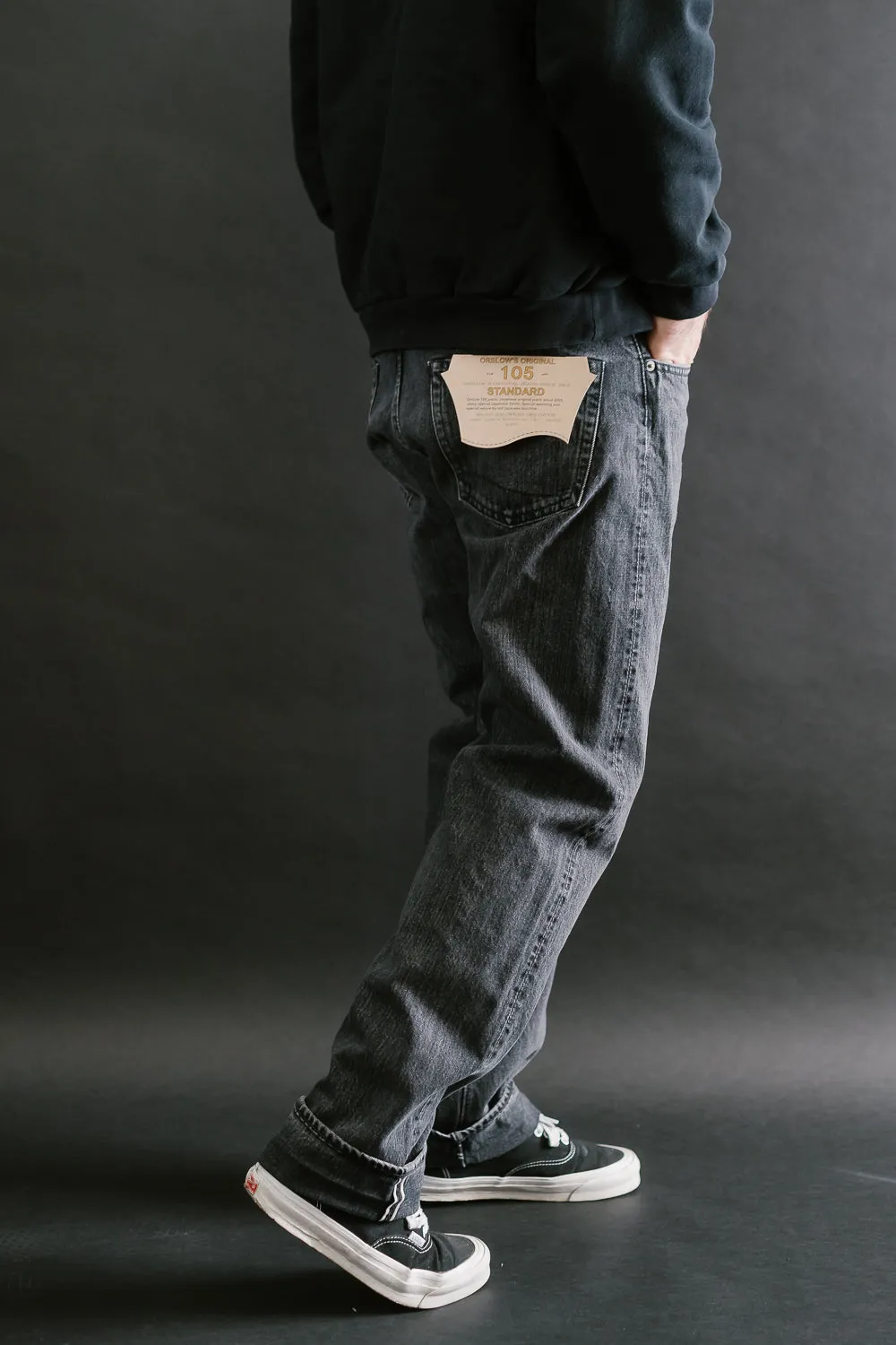 01-1050W-D61S - 105 - Standard Fit Selvedge Denim - Black Stone