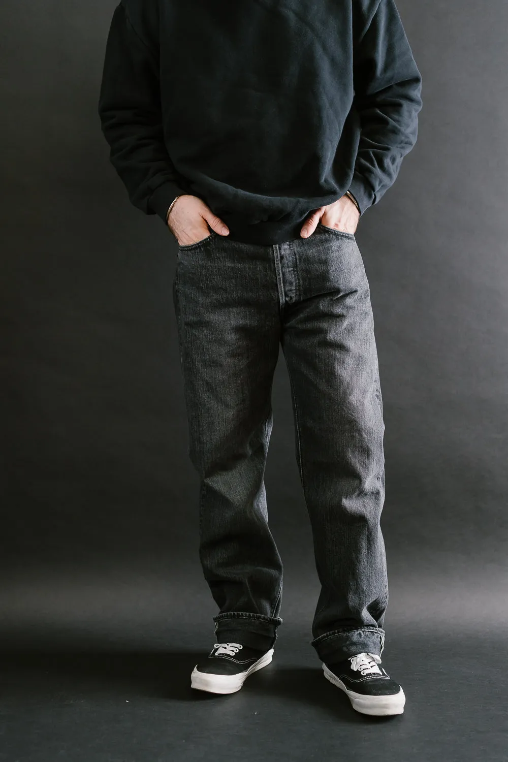 01-1050W-D61S - 105 - Standard Fit Selvedge Denim - Black Stone