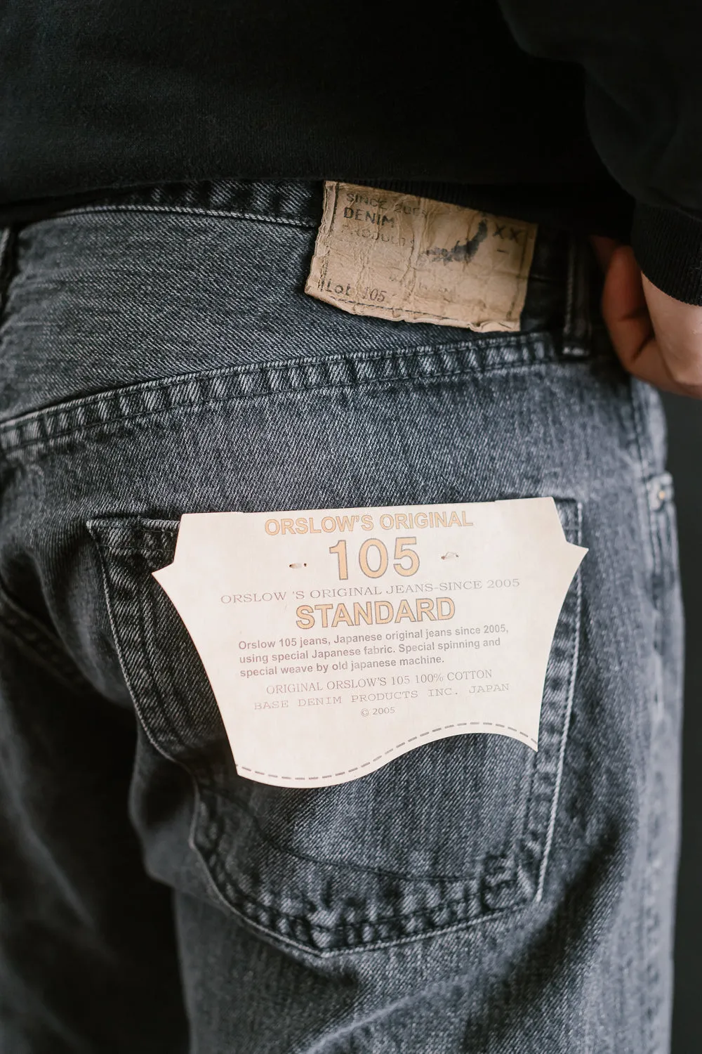 01-1050W-D61S - 105 - Standard Fit Selvedge Denim - Black Stone