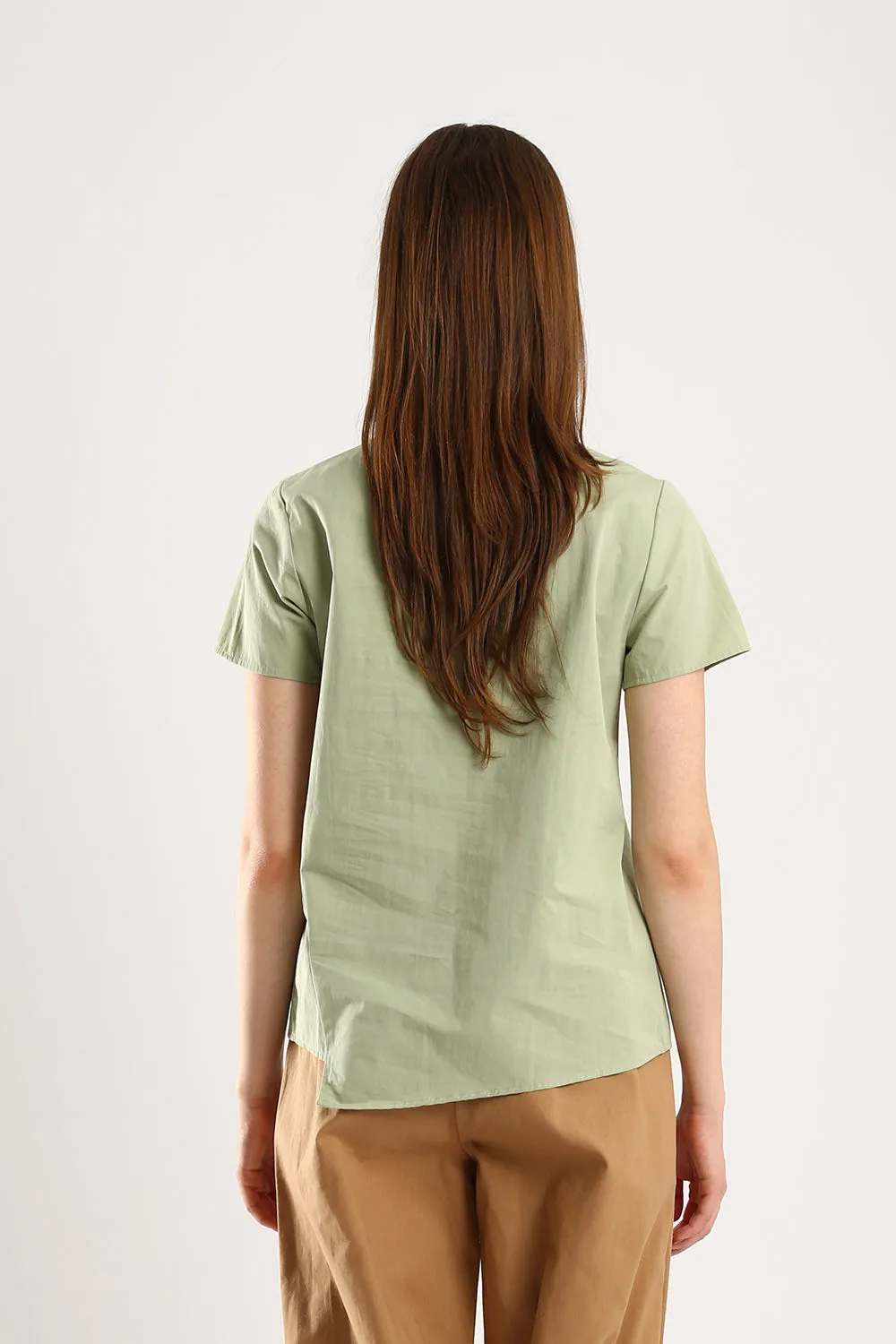 100% Cotton Embroidered Blouse in Sage