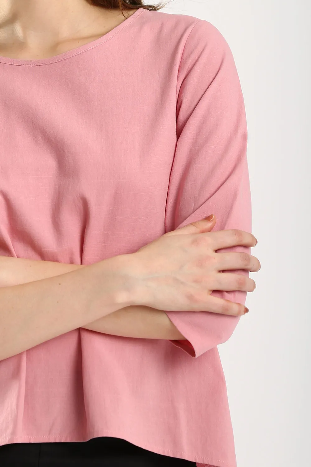 100% Cotton Relaxed Top in Dust Pink