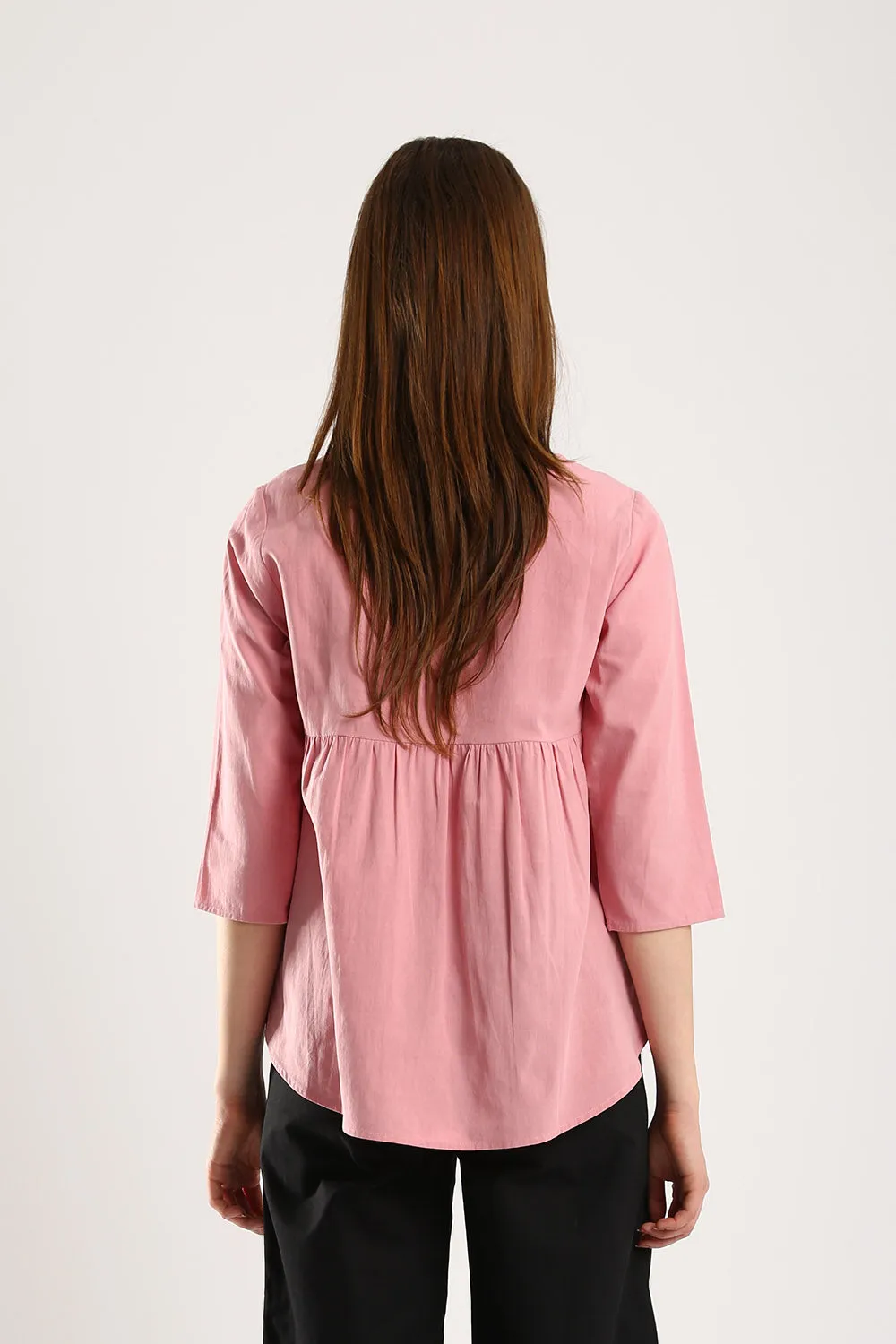 100% Cotton Relaxed Top in Dust Pink