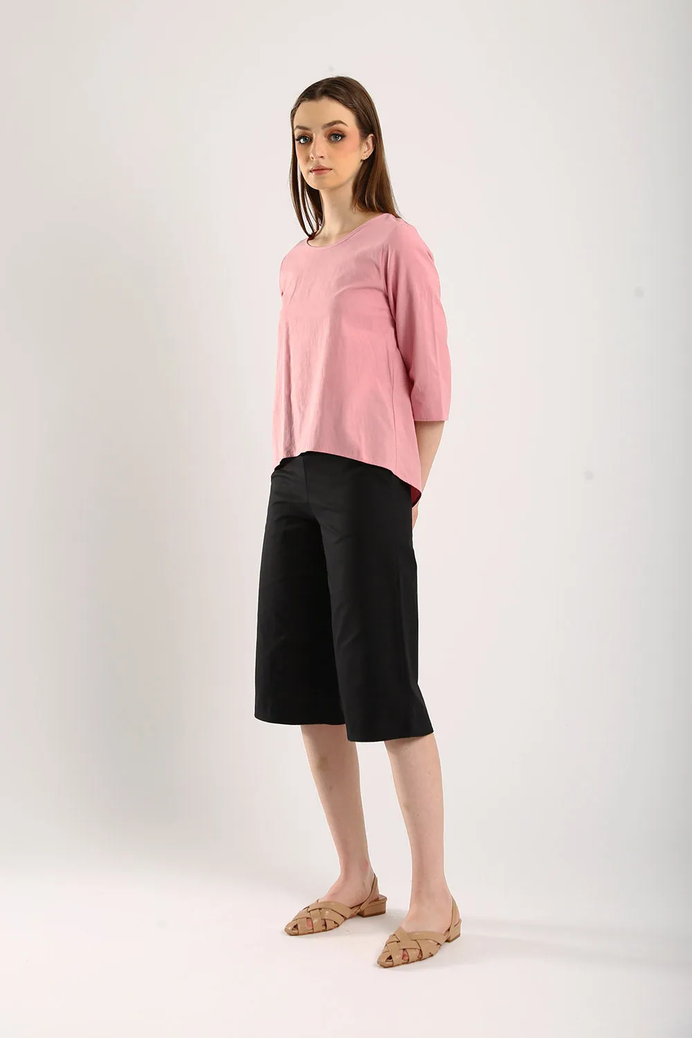 100% Cotton Relaxed Top in Dust Pink