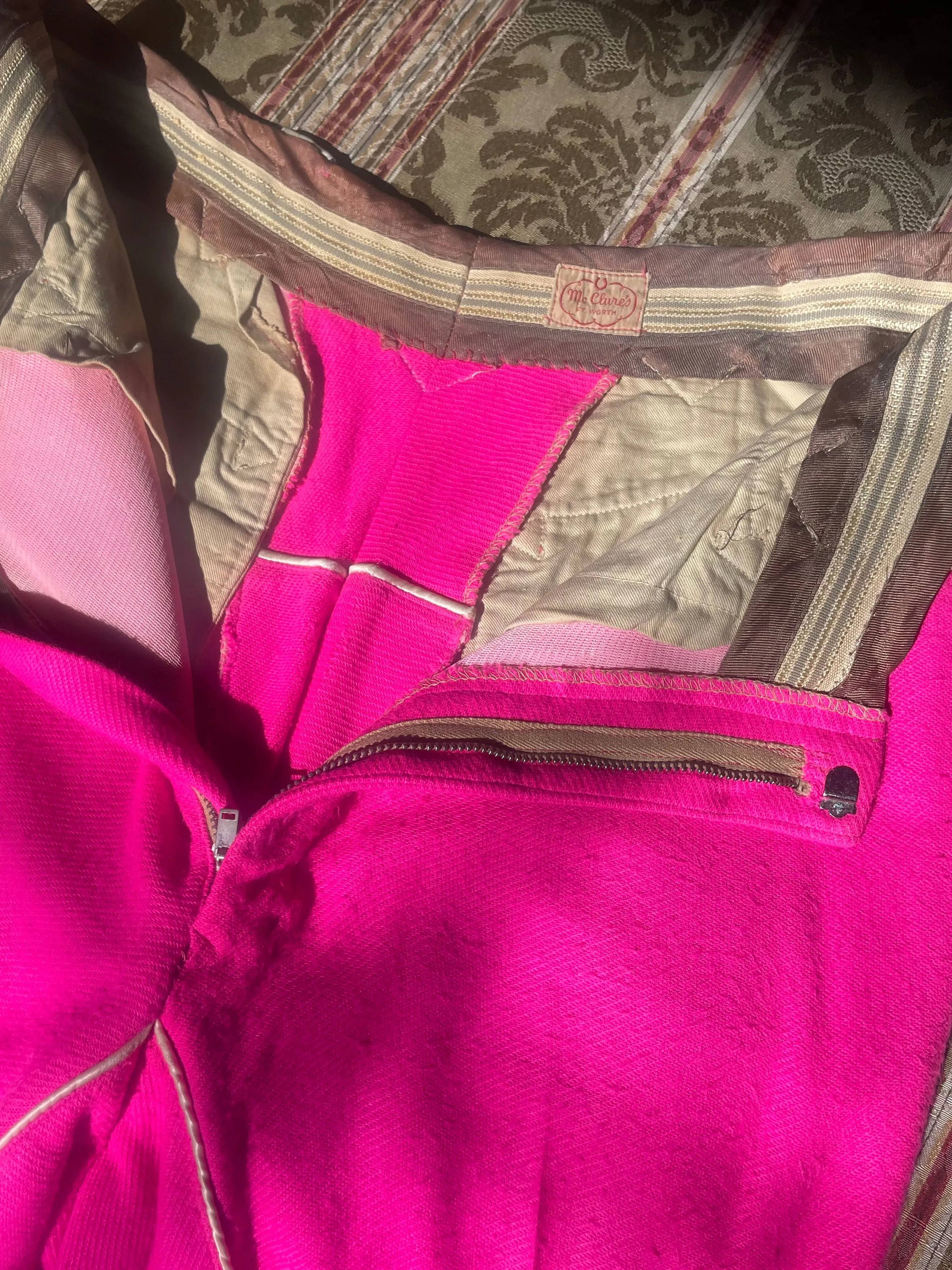 1950s Shocking Pink Panhandle Western Pants