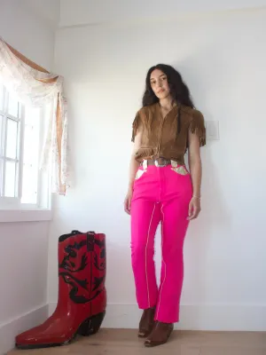 1950s Shocking Pink Panhandle Western Pants