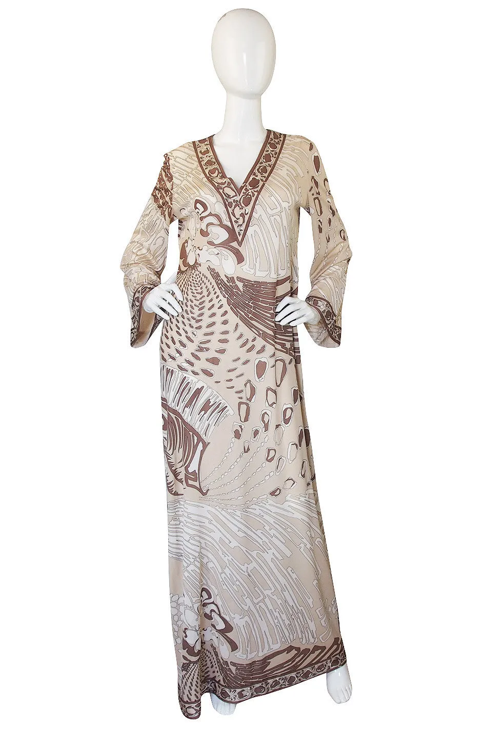 1960s Amazing Silk Jersey Pucci Caftan Dress