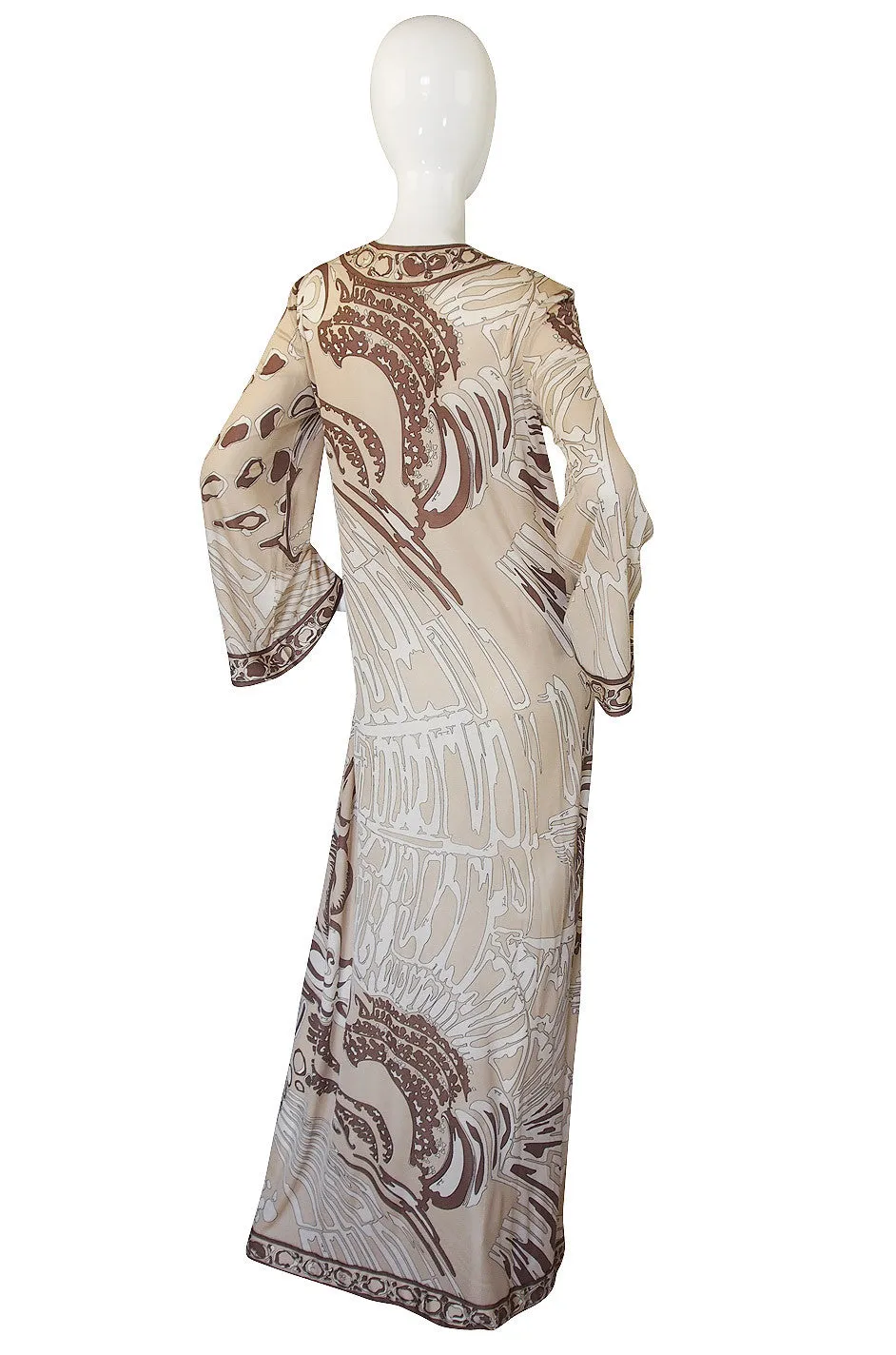 1960s Amazing Silk Jersey Pucci Caftan Dress