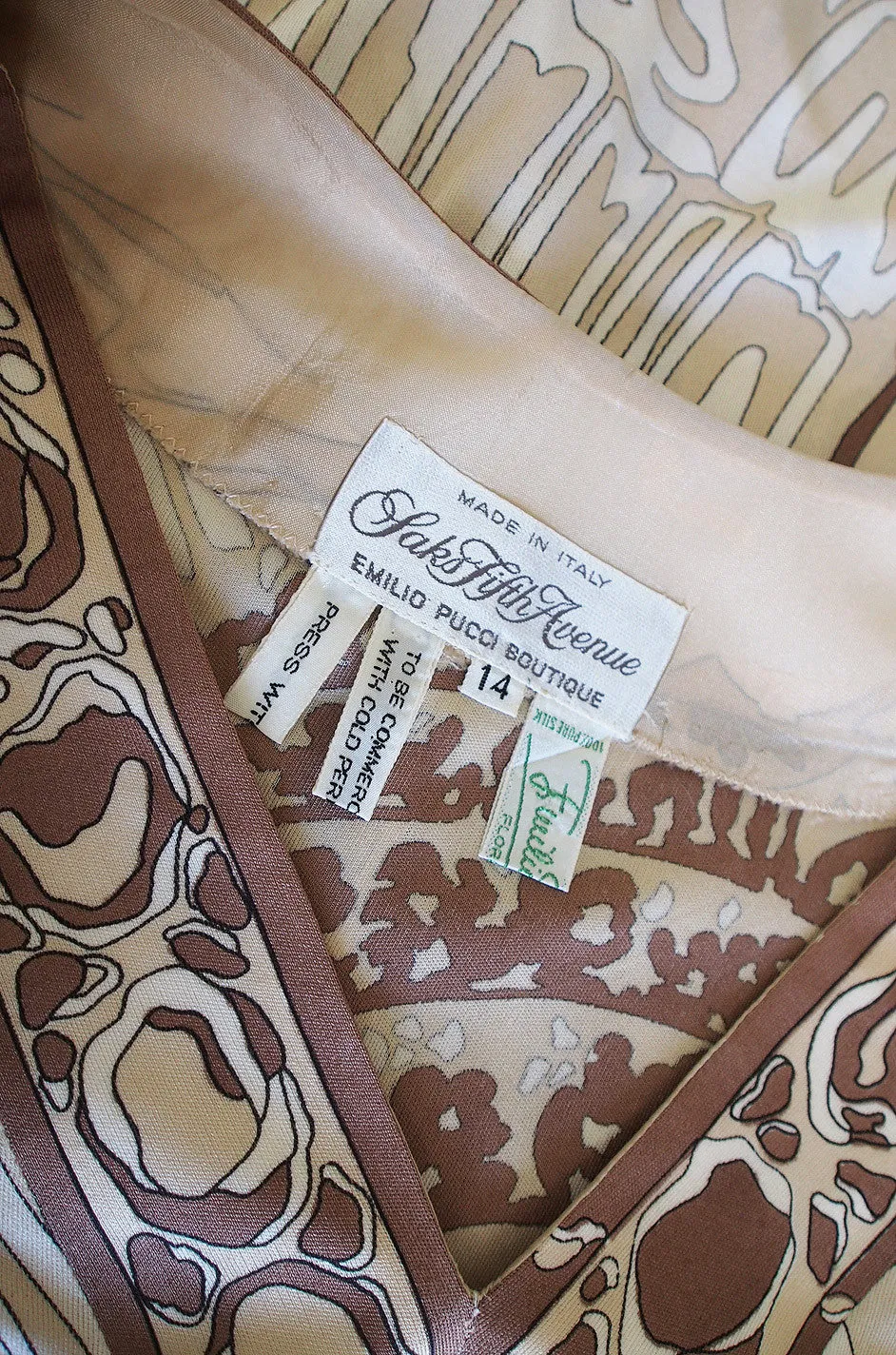1960s Amazing Silk Jersey Pucci Caftan Dress