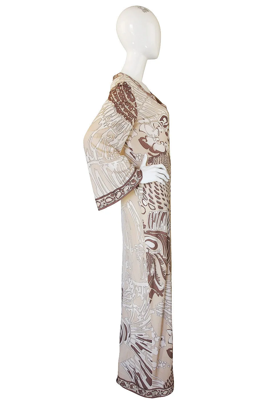1960s Amazing Silk Jersey Pucci Caftan Dress