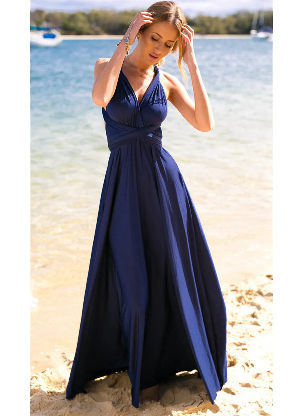 20 color summer sexy women Boho maxi dress red bandage long dress sexy Multiway Bridesmaids Convertible Dress robe longue femme