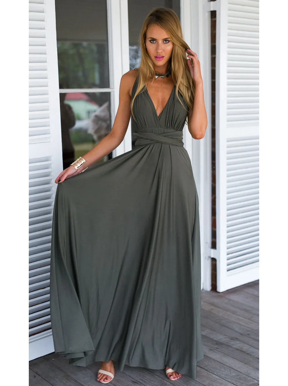 20 color summer sexy women Boho maxi dress red bandage long dress sexy Multiway Bridesmaids Convertible Dress robe longue femme