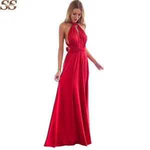 20 color summer sexy women Boho maxi dress red bandage long dress sexy Multiway Bridesmaids Convertible Dress robe longue femme