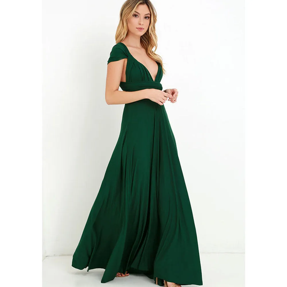 20 color summer sexy women Boho maxi dress red bandage long dress sexy Multiway Bridesmaids Convertible Dress robe longue femme