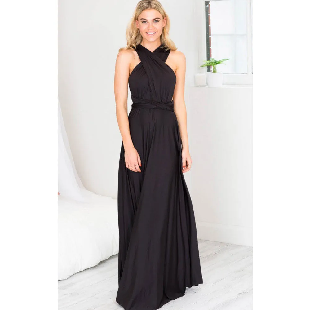 20 color summer sexy women Boho maxi dress red bandage long dress sexy Multiway Bridesmaids Convertible Dress robe longue femme