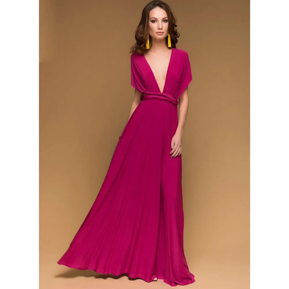 20 color summer sexy women Boho maxi dress red bandage long dress sexy Multiway Bridesmaids Convertible Dress robe longue femme