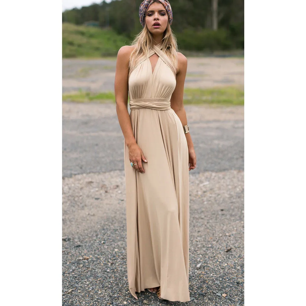 20 color summer sexy women Boho maxi dress red bandage long dress sexy Multiway Bridesmaids Convertible Dress robe longue femme
