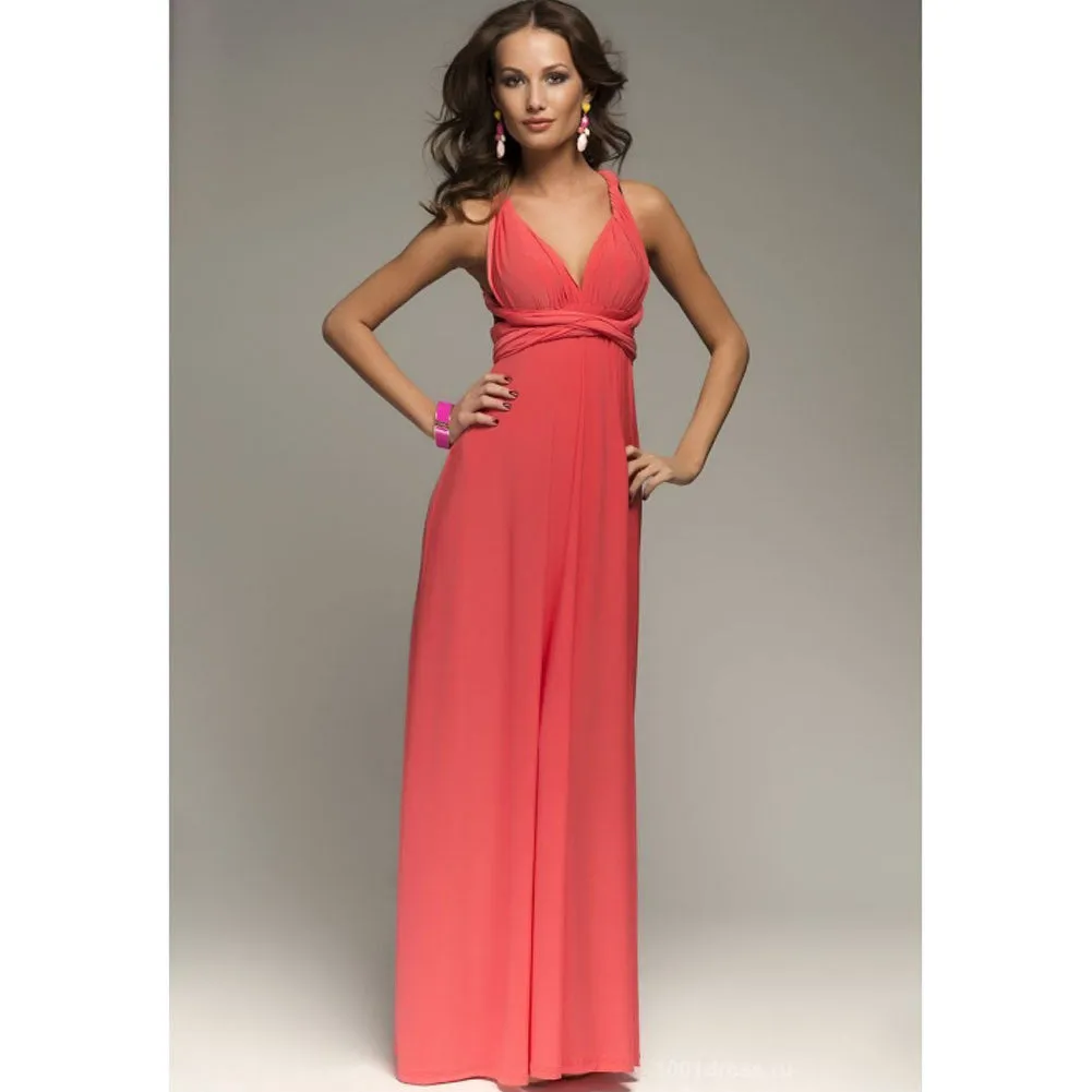 20 color summer sexy women Boho maxi dress red bandage long dress sexy Multiway Bridesmaids Convertible Dress robe longue femme