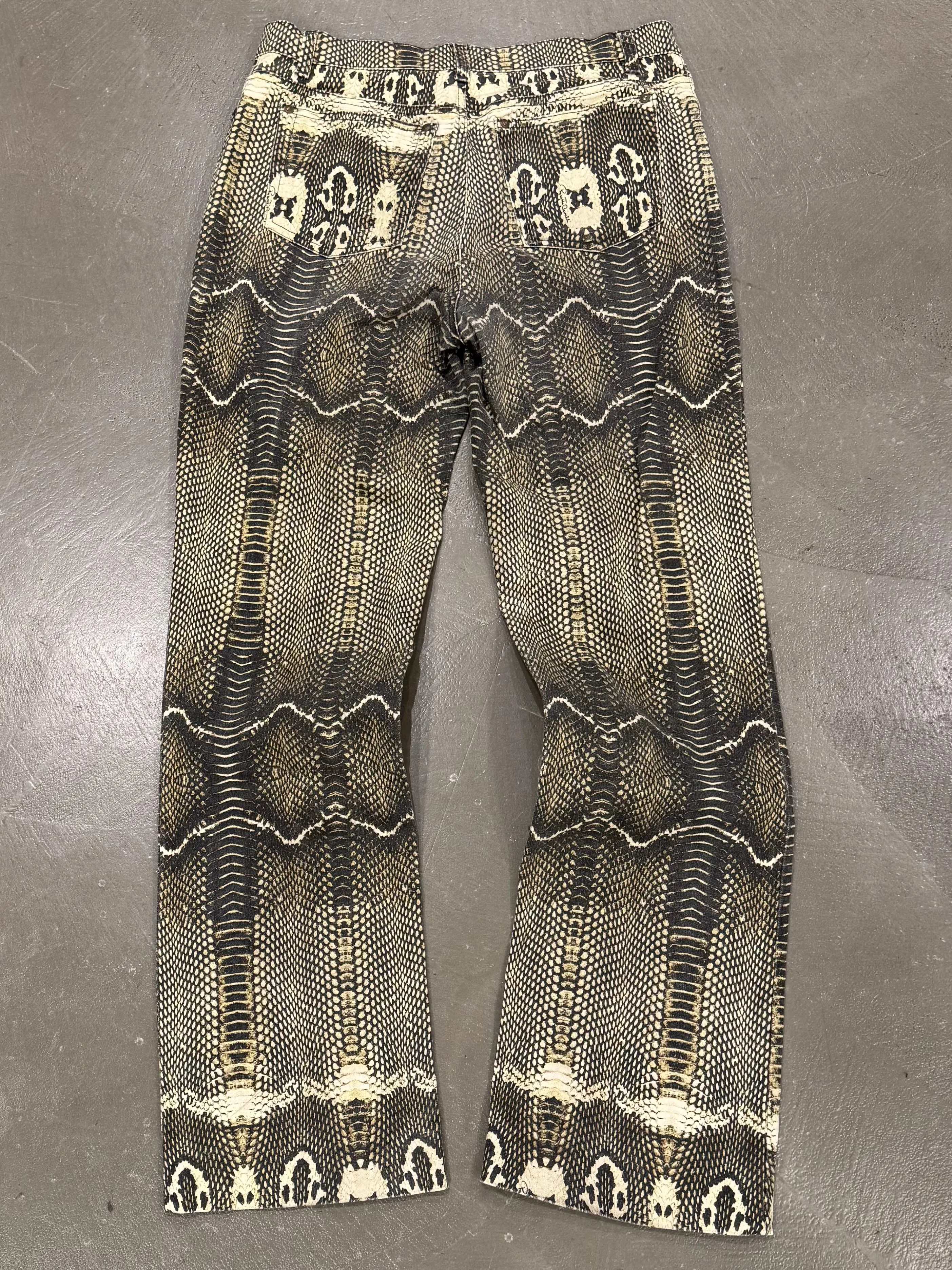 2000s Roberto Cavalli snake illusion pants