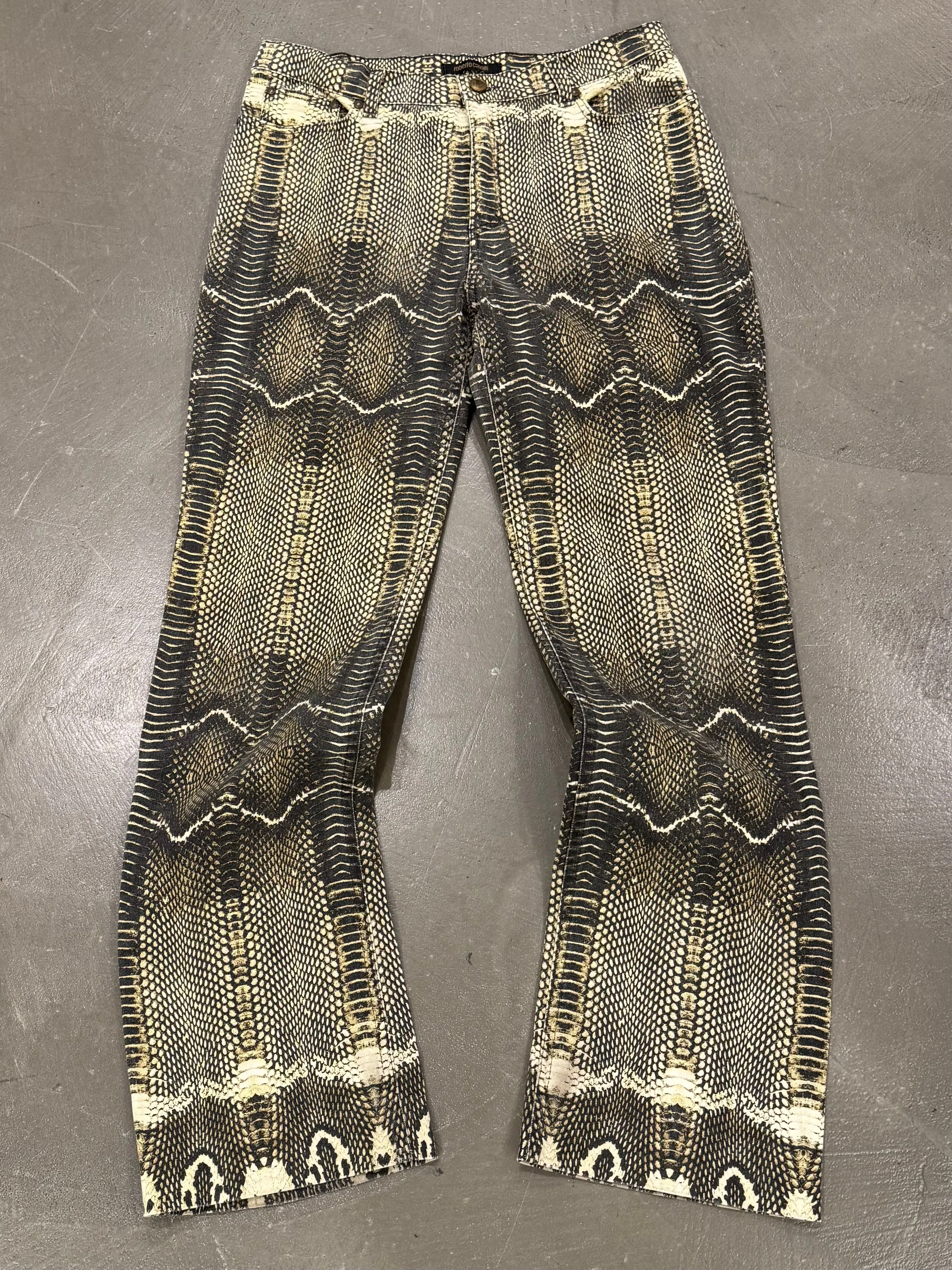 2000s Roberto Cavalli snake illusion pants