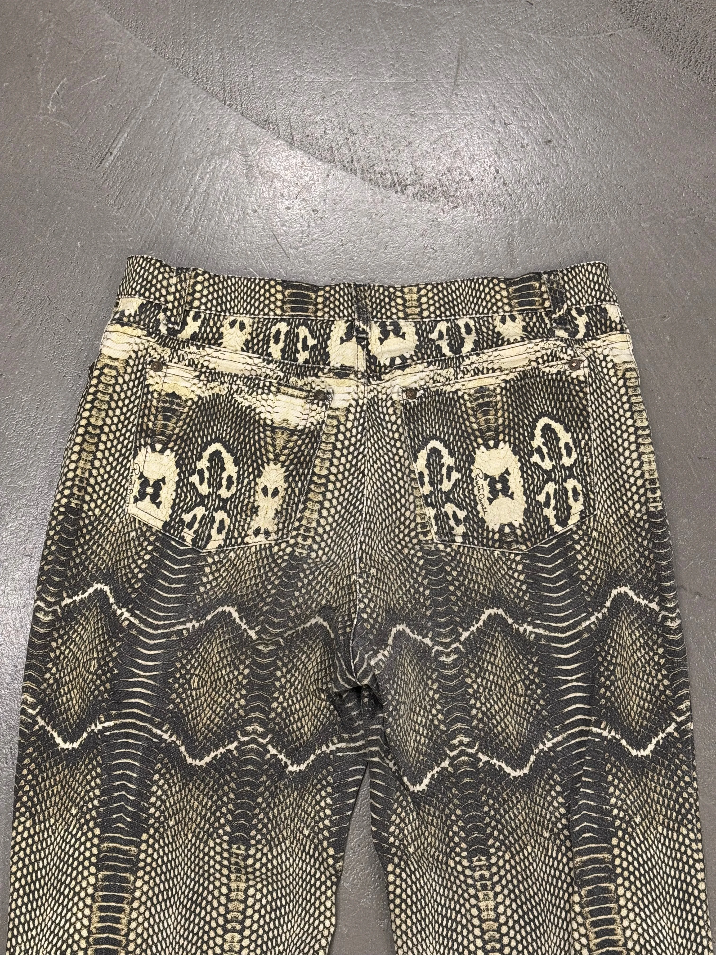 2000s Roberto Cavalli snake illusion pants