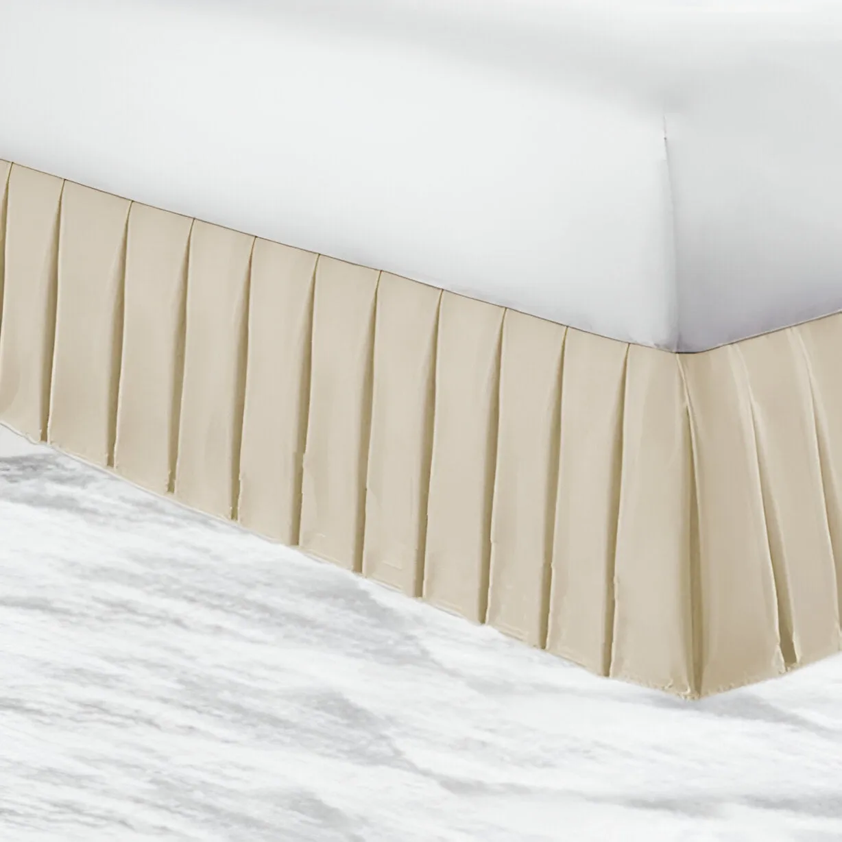 400TC Sateen Solid Cotton Pleated Bed Skirt