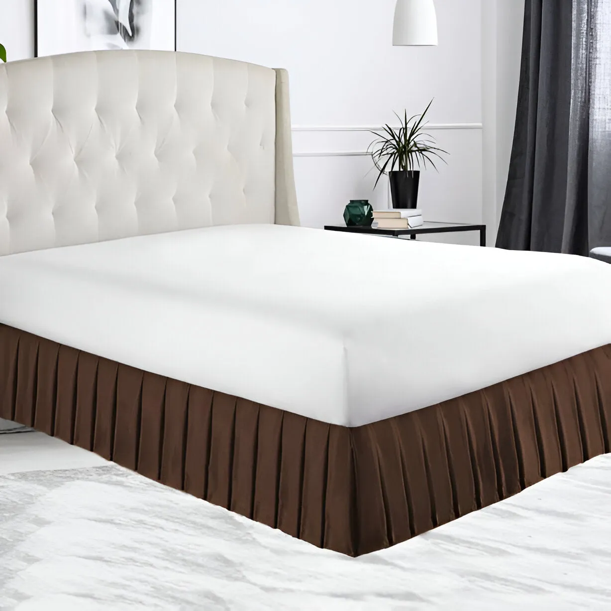400TC Sateen Solid Cotton Pleated Bed Skirt