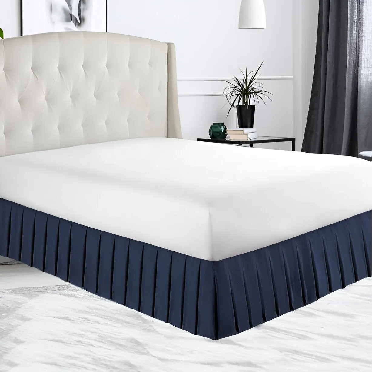 400TC Sateen Solid Cotton Pleated Bed Skirt