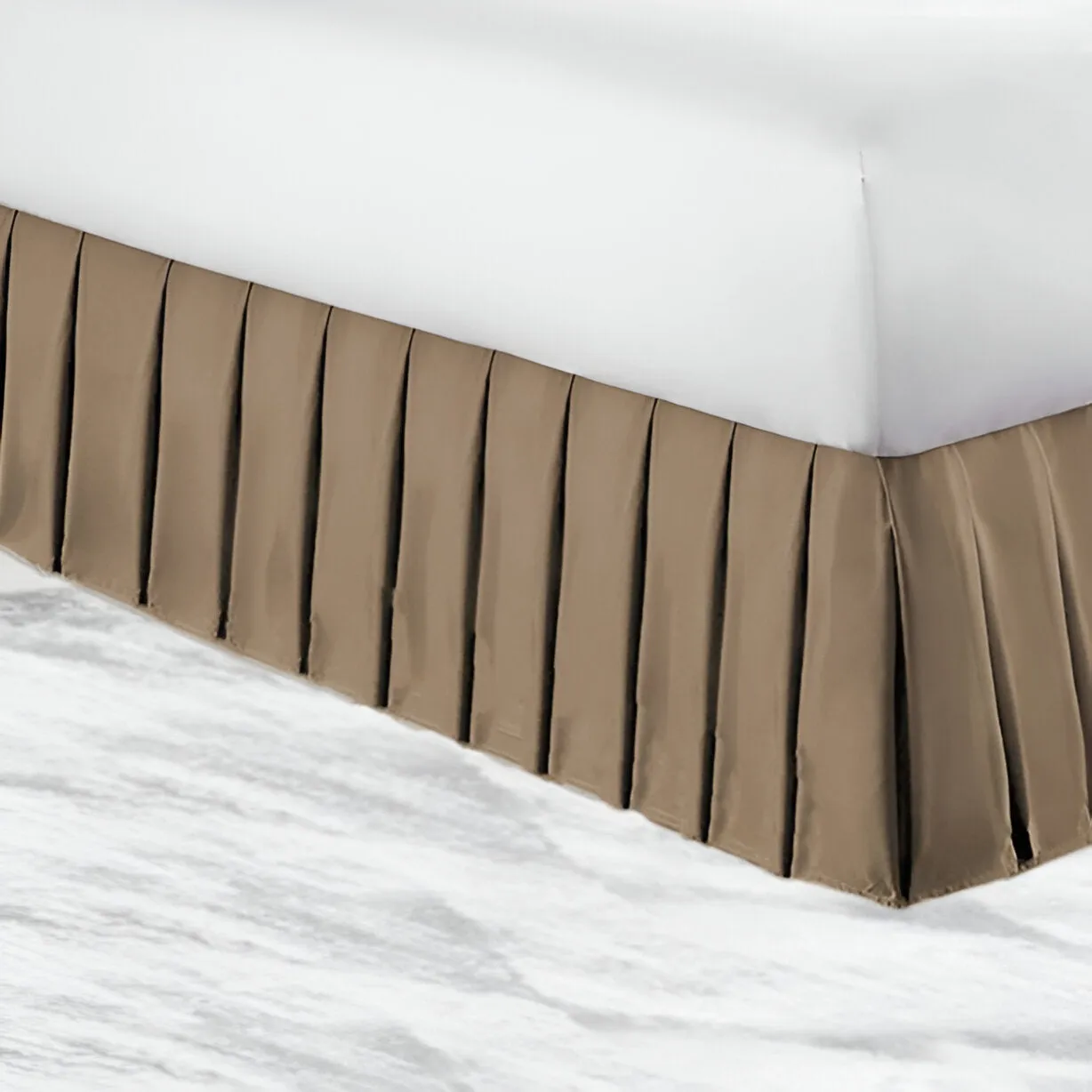 400TC Sateen Solid Cotton Pleated Bed Skirt