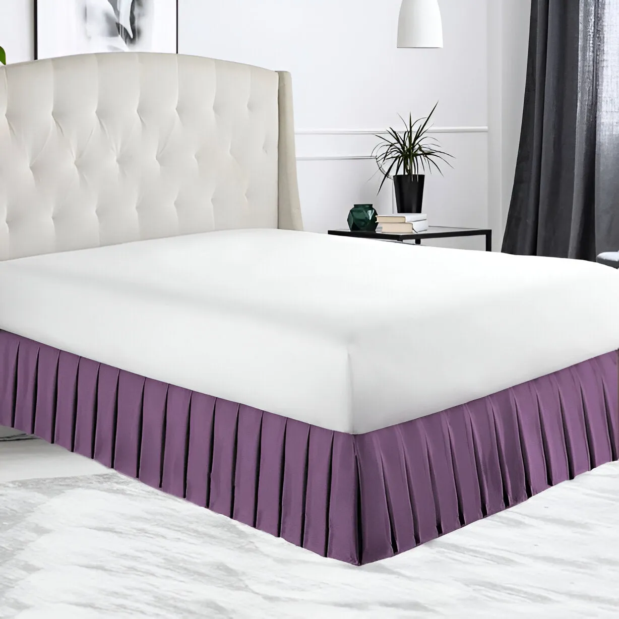 400TC Sateen Solid Cotton Pleated Bed Skirt