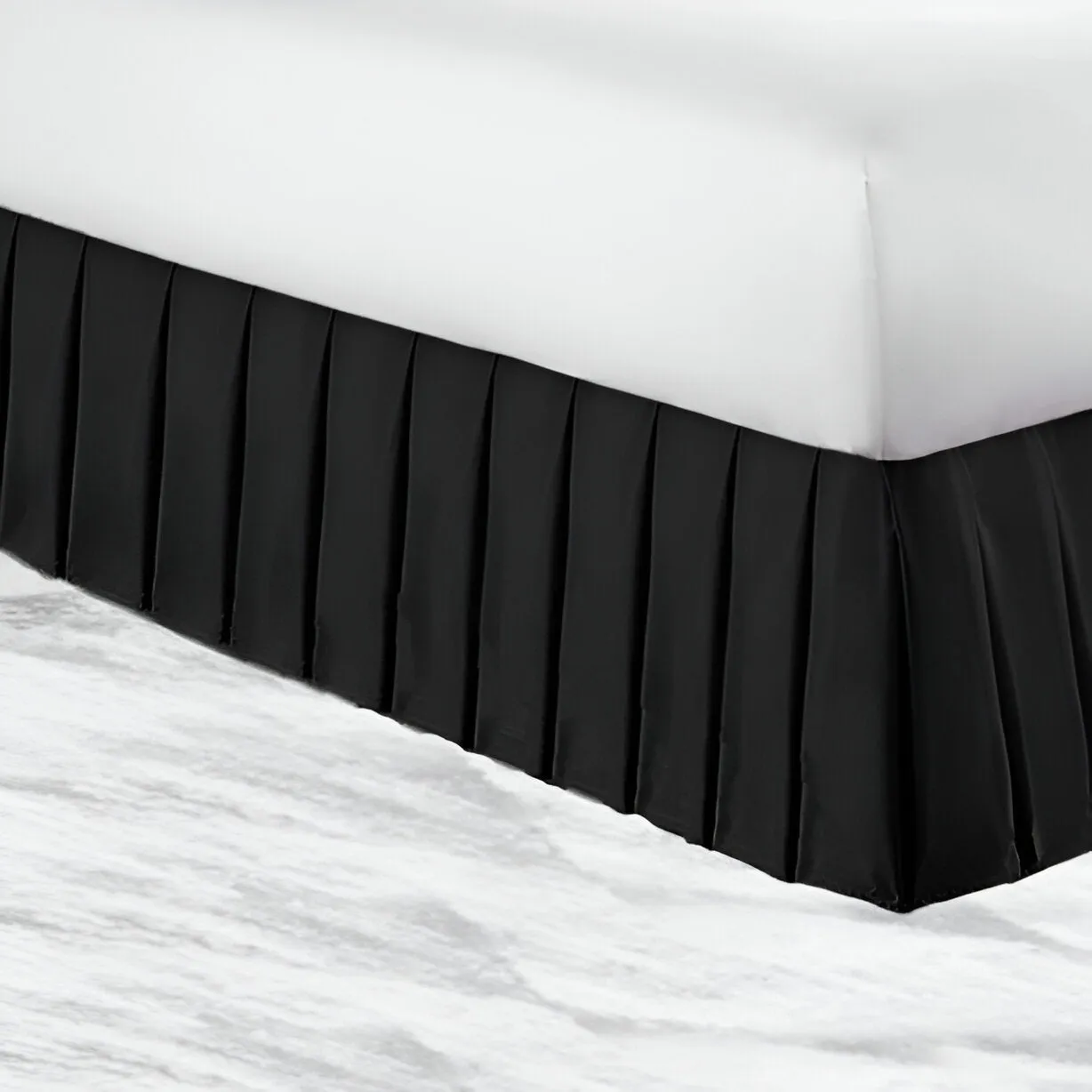 400TC Sateen Solid Cotton Pleated Bed Skirt