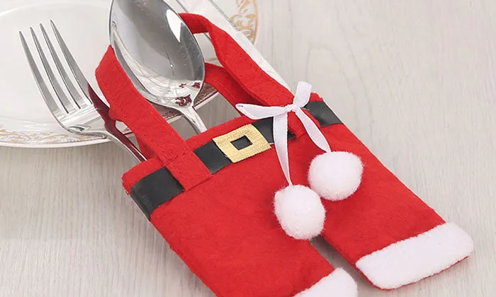6-Pairs : Santa Claus Cutlery Holder Socks