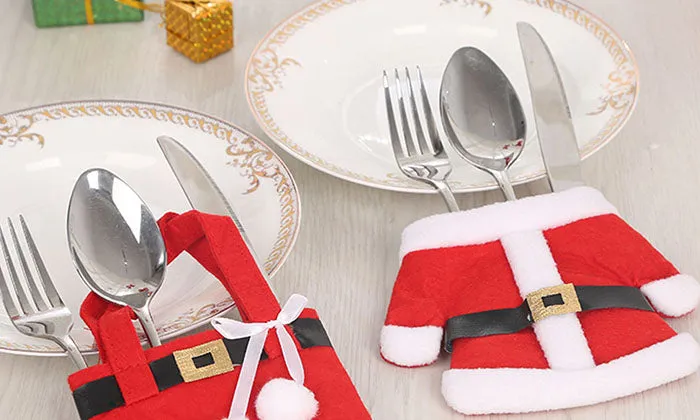 6-Pairs : Santa Claus Cutlery Holder Socks