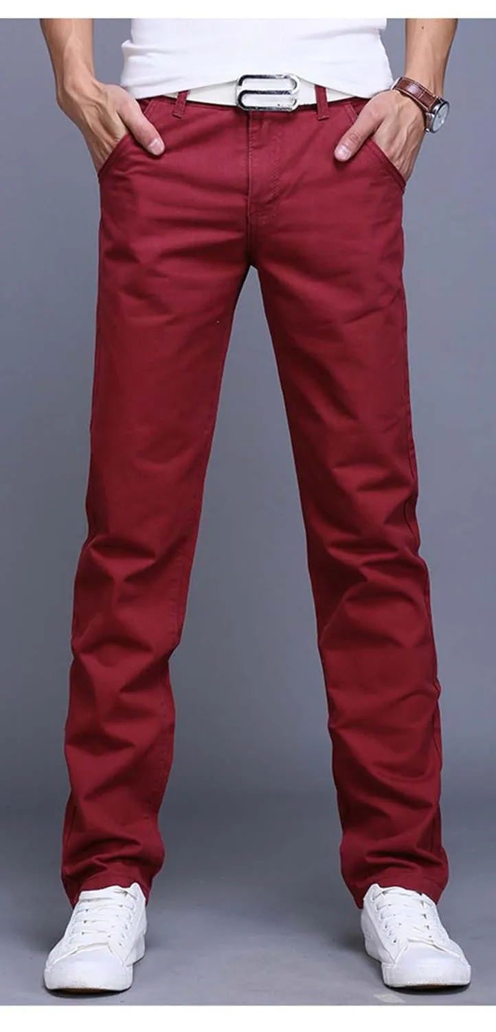 9 colors summer autumn fashion business or casual style pants men slim straight casual long pants fashion multicolor men pants
