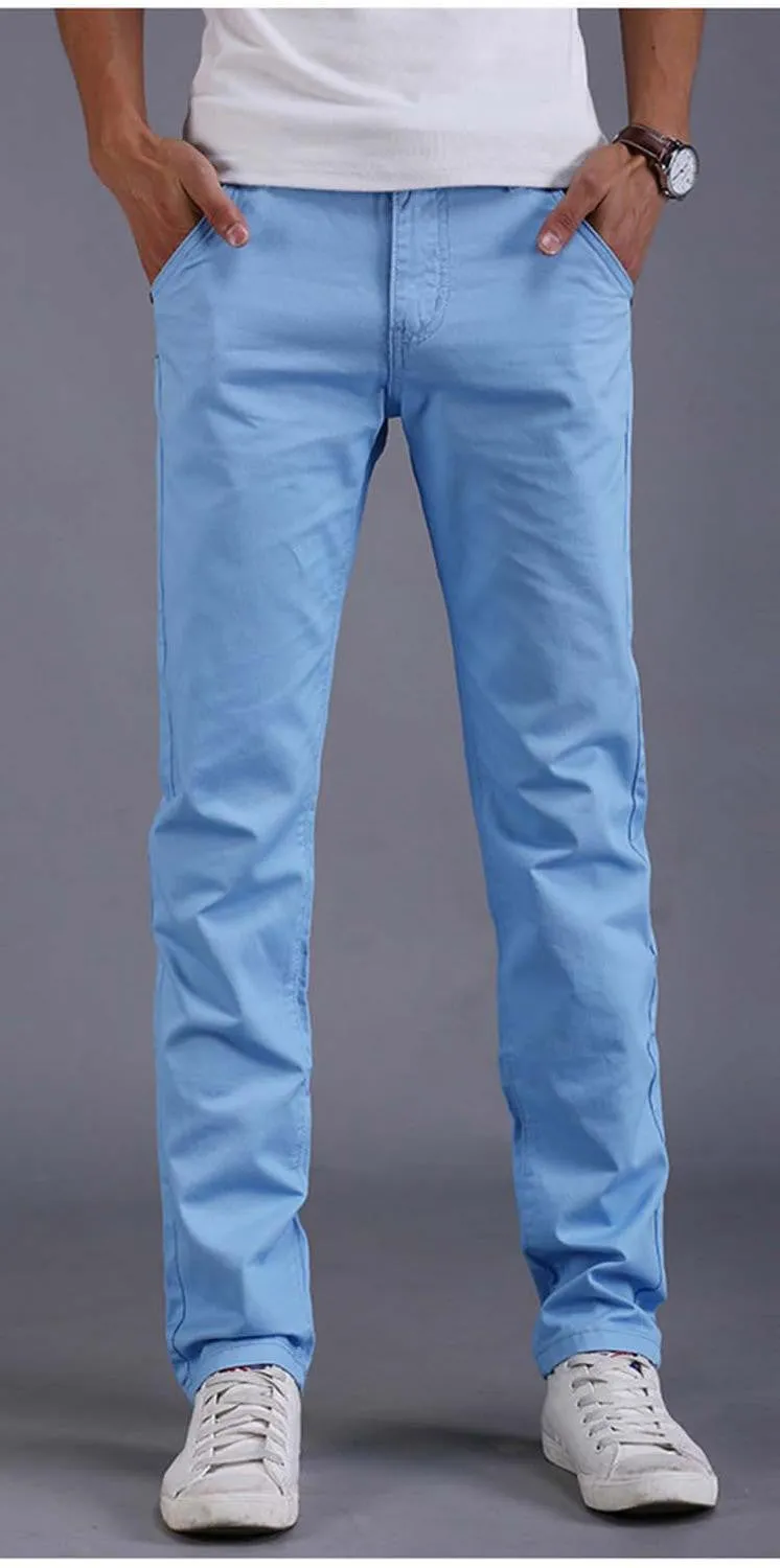9 colors summer autumn fashion business or casual style pants men slim straight casual long pants fashion multicolor men pants