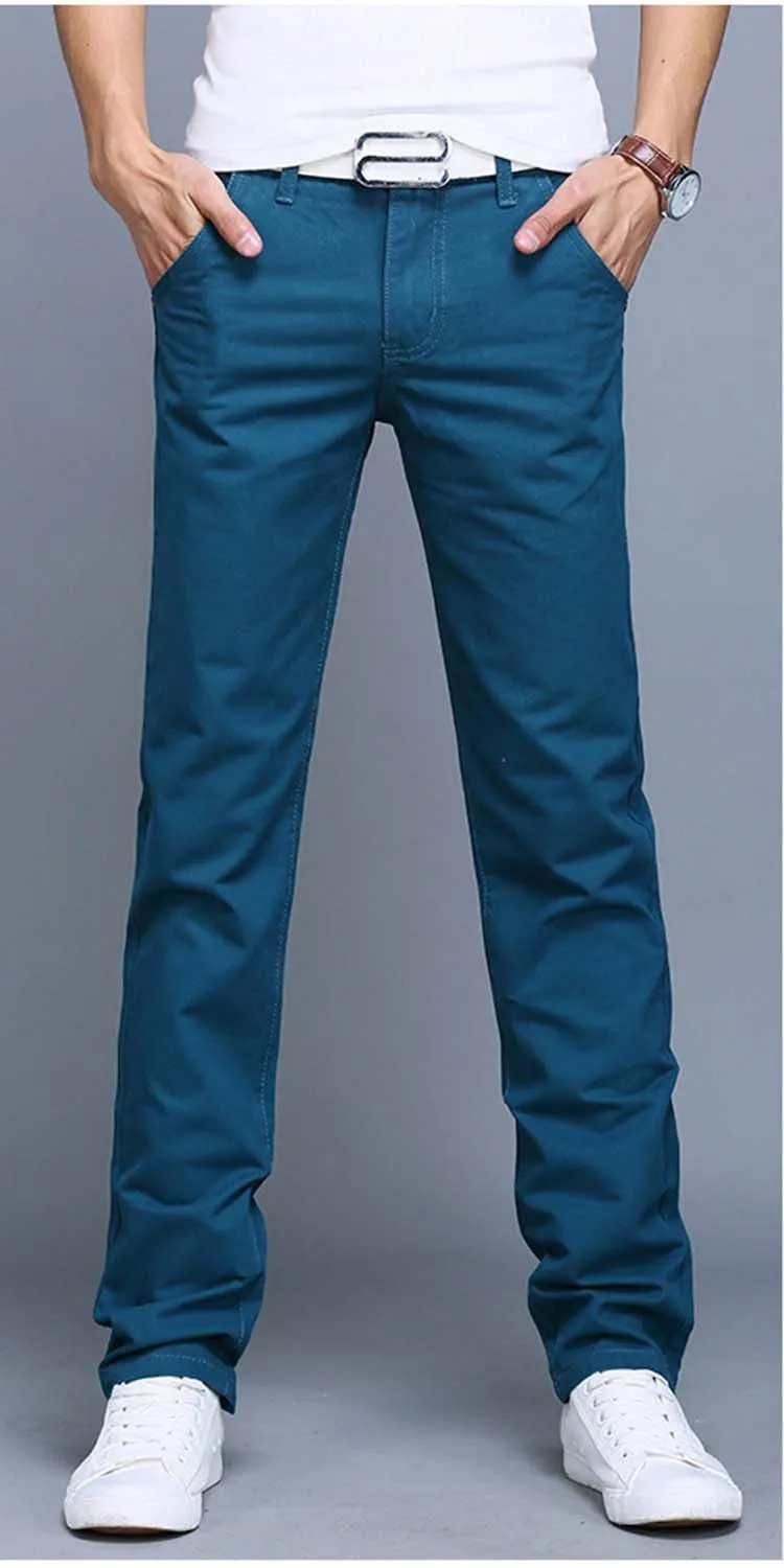 9 colors summer autumn fashion business or casual style pants men slim straight casual long pants fashion multicolor men pants