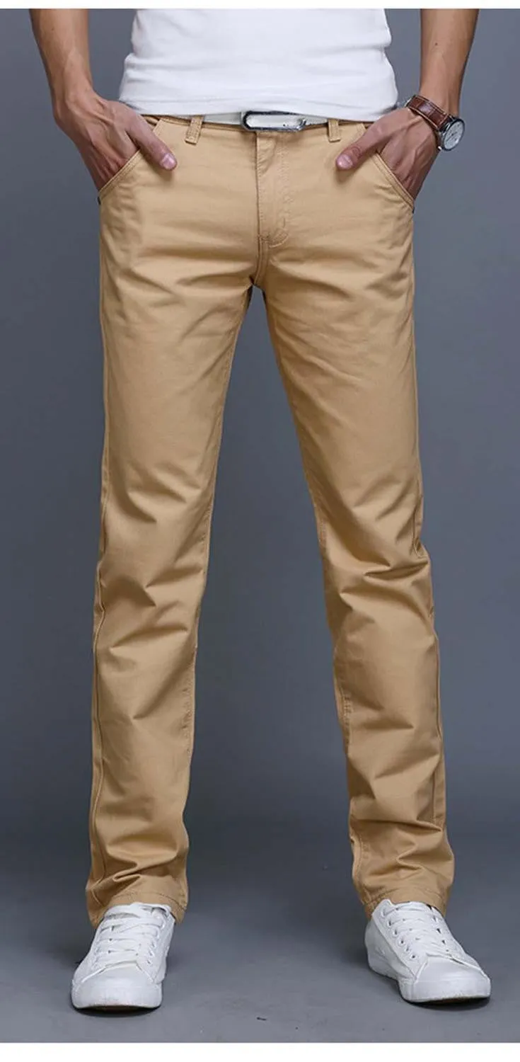 9 colors summer autumn fashion business or casual style pants men slim straight casual long pants fashion multicolor men pants