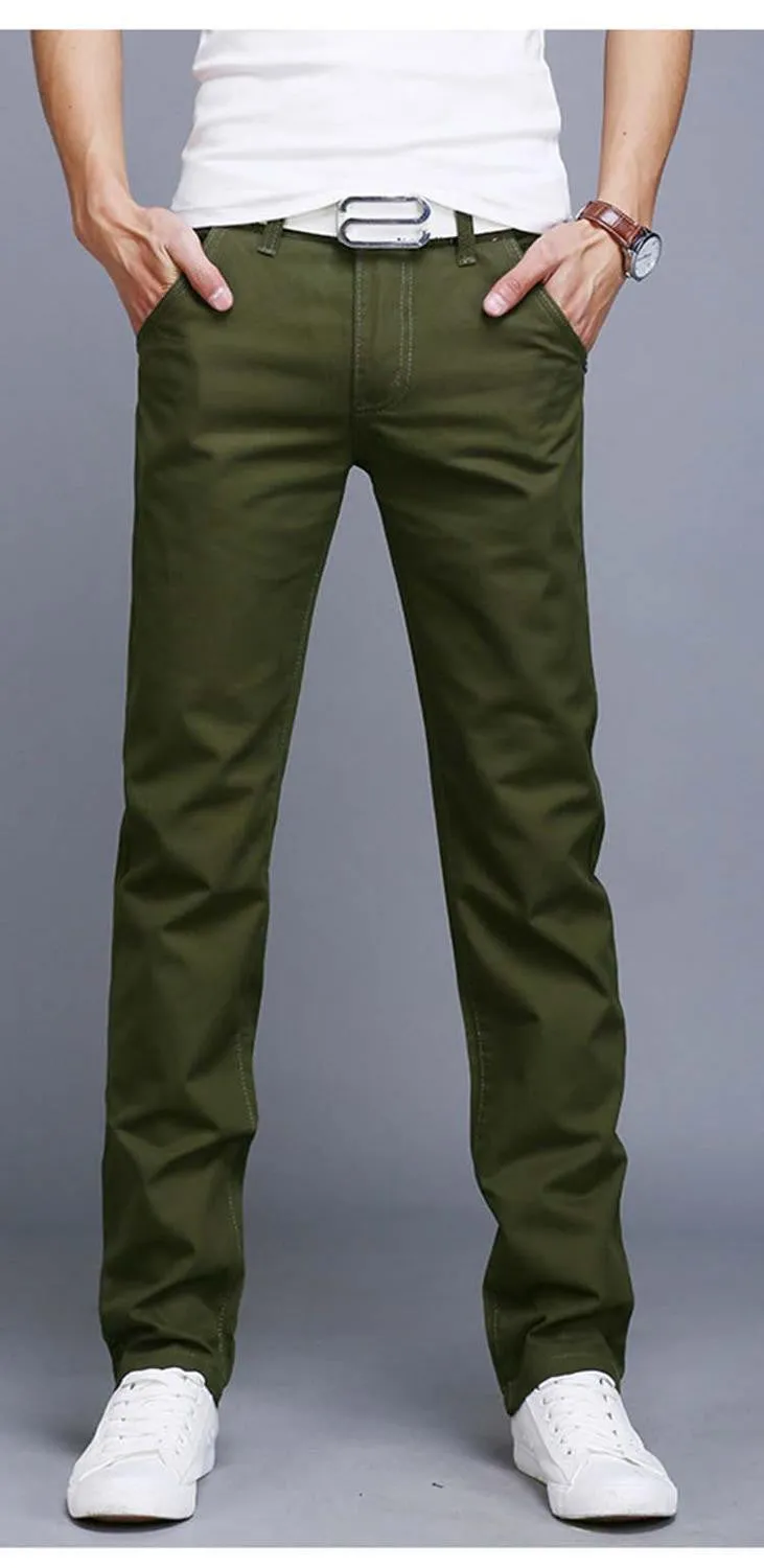 9 colors summer autumn fashion business or casual style pants men slim straight casual long pants fashion multicolor men pants