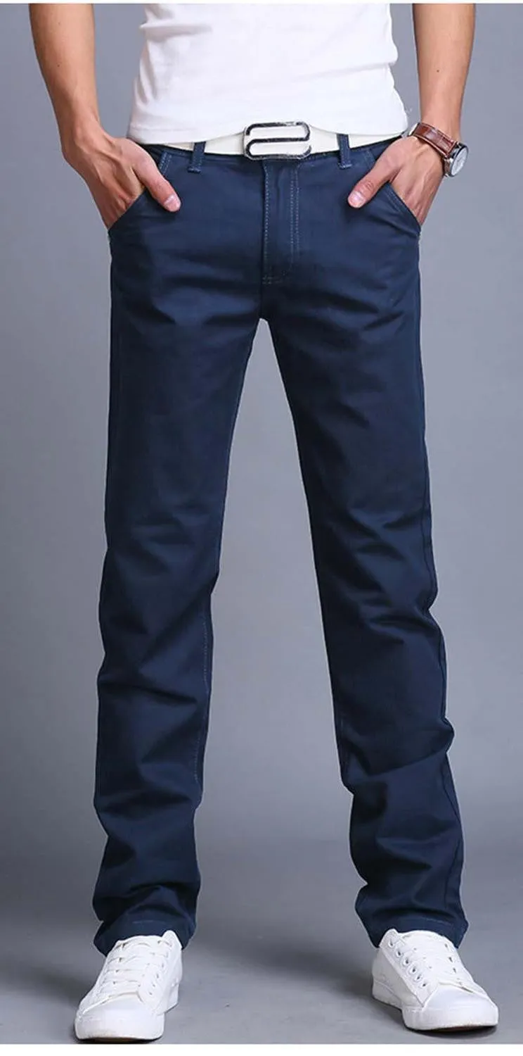 9 colors summer autumn fashion business or casual style pants men slim straight casual long pants fashion multicolor men pants