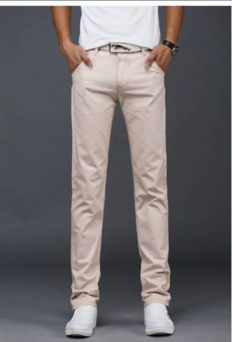 9 colors summer autumn fashion business or casual style pants men slim straight casual long pants fashion multicolor men pants