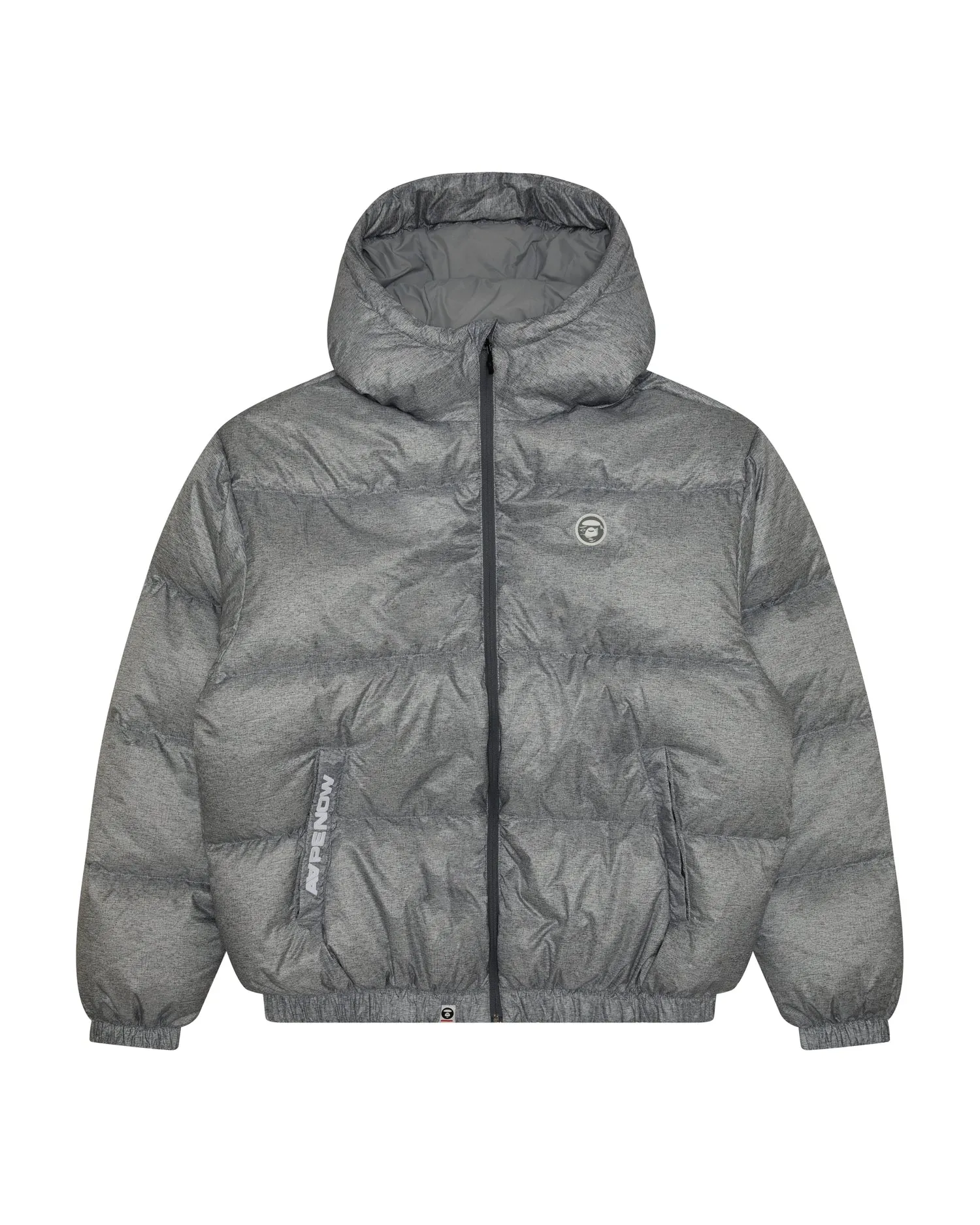 AAPENOW moonface logo zip-up down jacket
