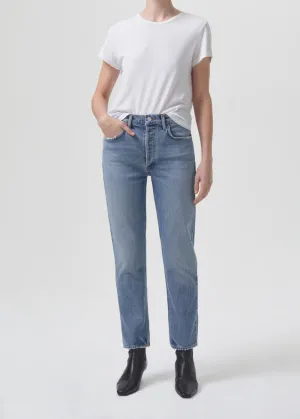 AGOLDE Riley Long High Rise Straight Stretch Jean