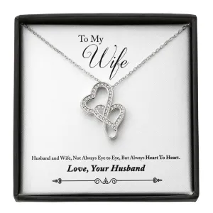 Always Heart To Heart-Double Hearts Necklace for Wife
