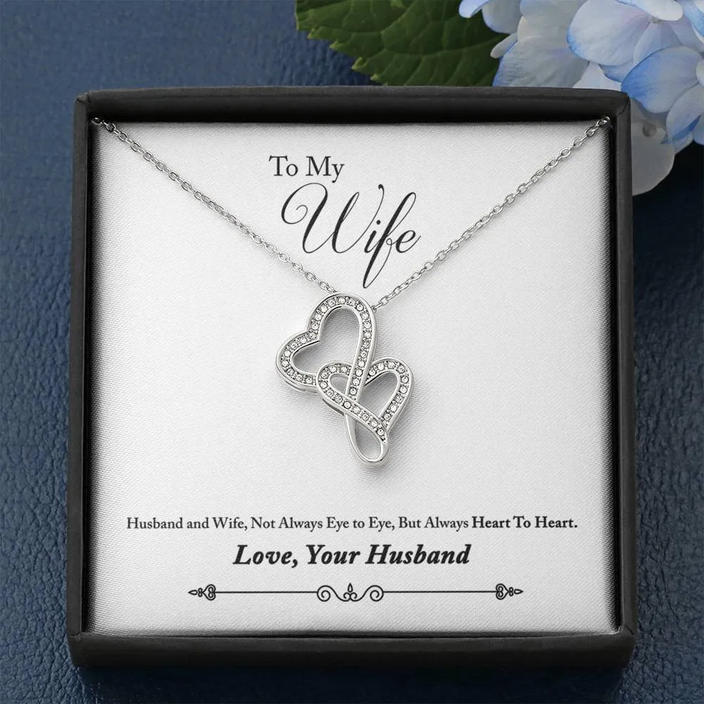 Always Heart To Heart-Double Hearts Necklace for Wife