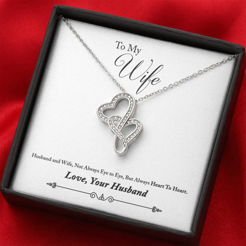 Always Heart To Heart-Double Hearts Necklace for Wife
