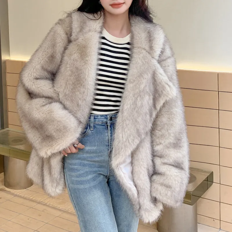 Astrid™ | Oversized Comfortable Warm Lapel Fur Coat
