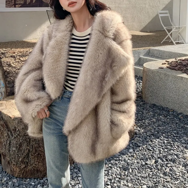 Astrid™ | Oversized Comfortable Warm Lapel Fur Coat