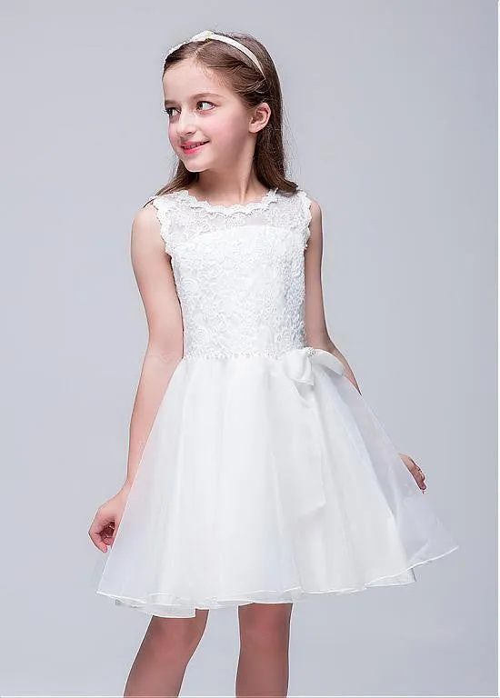 Attractive OrganzaFlower Girl Dresses With Bowknot
