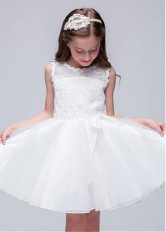 Attractive OrganzaFlower Girl Dresses With Bowknot